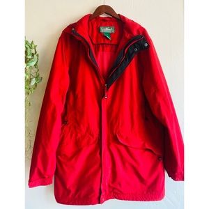 L.L. Bean • Vintage XL Long Men's Red 2 in 1 Dual Layer Coat